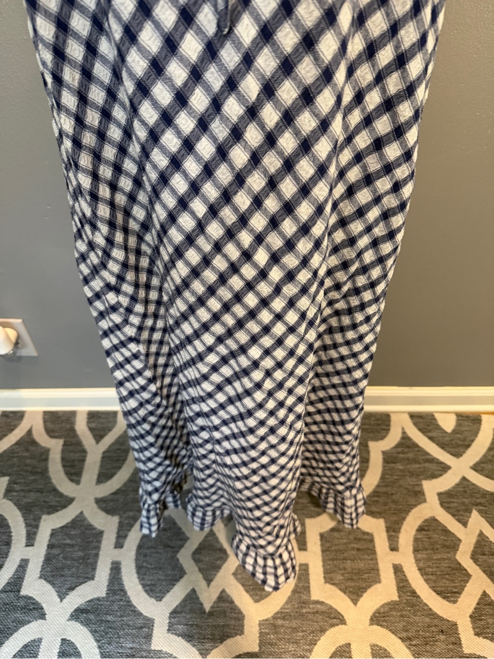 UNIVERSAL THREAD NAVY & WHITE GINGHAM MAXI DRESS SZ XXL - Picture 4 of 8